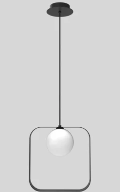 Oświetlenie Przedpokoju|Oświetlenie Sypialni>Ledea Lampa wisząca czarna kwadrat Tula