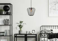 Oświetlenie Przedpokoju|Oświetlenie Jadalni>Candellux Lighting Lampa wisząca czarna metalowa loft 40W E27 Jonas