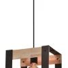 Oświetlenie Przedpokoju|Oświetlenie Jadalni>Candellux Lighting Lampa wisząca czarna metalowa + drewno 40W E27 Varna