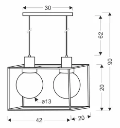 Oświetlenie Przedpokoju|Oświetlenie Jadalni>Candellux Lighting Lampa wisząca czarna metalowa dymiona 2xE27 Retro 2