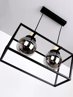 Oświetlenie Przedpokoju|Oświetlenie Jadalni></noscript>Candellux Lighting Lampa wisząca czarna metalowa dymiona 2xE27 Retro 2