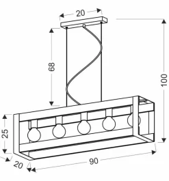 Oświetlenie Przedpokoju|Oświetlenie Jadalni></noscript>Candellux Lighting Lampa wisząca czarna metalowa + drewno 5x40W E27 Varna