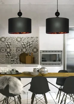 Oświetlenie Przedpokoju|Oświetlenie Jadalni>Candellux Lighting Lampa wisząca czarna miedziana Melba