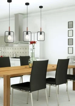 Oświetlenie Jadalni|Oświetlenie Kuchni>Candellux Lighting Lampa wisząca czarna regulowana wysokość 60W E27 Frame