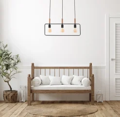 Oświetlenie Jadalni|Oświetlenie Kuchni>Candellux Lighting Lampa wisząca czarna regulowana wysokość 3x60W E27 Frame