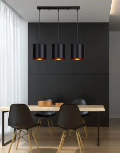 Oświetlenie Kuchni|Oświetlenie Salonu>Candellux Lighting Lampa wisząca czarna 3xE27 Candida