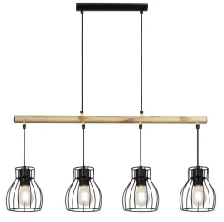 Oświetlenie Jadalni|Oświetlenie Kuchni>Candellux Lighting Lampa wisząca czarna 4x60W Bernita