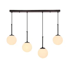 Oświetlenie Jadalni|Oświetlenie Kuchni>Candellux Lighting Lampa wisząca czarna 4x40W E27 klosz biały Pompei