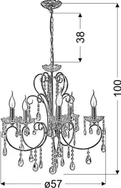 Oświetlenie Jadalni|Oświetlenie Salonu>Candellux Lighting Lampa wisząca czarna z kryształkami 5xE14 Aurora