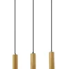 Lampy Wiszące|Oświetlenie Przedpokoju>Candellux Lighting Lampa wisząca czarna/drewniana oprawa 3x25W Tubo