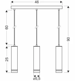 Lampy Wiszące|Oświetlenie Przedpokoju></noscript>Candellux Lighting Lampa wisząca czarna/drewniana oprawa 3x25W Tubo