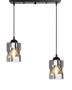 Oświetlenie Jadalni|Oświetlenie Sypialni>Candellux Lighting Lampa wisząca czarna/dymiona listwa 2xE27 Felis