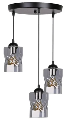 Oświetlenie Jadalni|Oświetlenie Sypialni>Candellux Lighting Lampa wisząca czarna/dymiona talerz 3xE27 Felis 33-00200