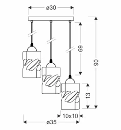 Oświetlenie Jadalni|Oświetlenie Sypialni></noscript>Candellux Lighting Lampa wisząca czarna/dymiona talerz 3xE27 Felis 33-00200