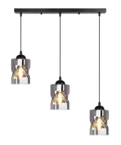 Oświetlenie Jadalni|Oświetlenie Sypialni>Candellux Lighting Lampa wisząca czarna/dymiona listwa 3xE27 Felis