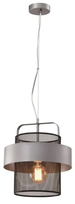 Oświetlenie Przedpokoju|Oświetlenie Jadalni>Candellux Lighting Lampa wisząca czarna/srebrna metalowy koszyk 40W E27 Fiba