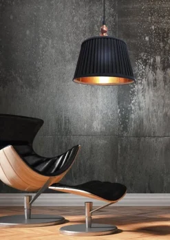 Oświetlenie Sypialni|Oświetlenie Kuchni>Candellux Lighting Lampa wisząca czarno-miedziana stożek 60W E27 AMORY