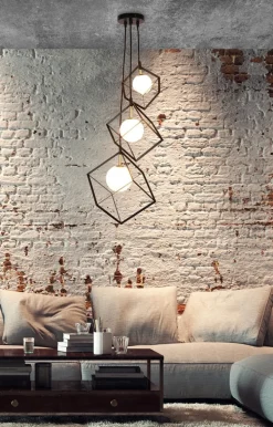 Oświetlenie Jadalni|Oświetlenie Kuchni>Ledea Lampa wisząca czarno-złota 3xG9 Weert