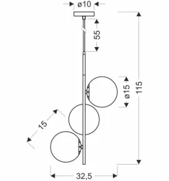 Oświetlenie Jadalni|Oświetlenie Kuchni></noscript>Candellux Lighting Lampa wisząca czarny mat złota 3 Duo