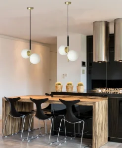 Oświetlenie Jadalni|Oświetlenie Kuchni>Candellux Lighting Lampa wisząca czarny mat/złota 2xE14 Duo