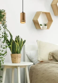 Oświetlenie Przedpokoju|Oświetlenie Jadalni>Candellux Lighting Lampa wisząca drewniana oprawa 1xGU10 10cm Tubo