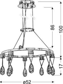 Oświetlenie Jadalni|Oświetlenie Sypialni>Candellux Lighting Lampa wisząca LED chrom kryształki Prisma