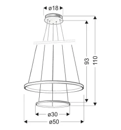 Oświetlenie Jadalni|Oświetlenie Kuchni>Candellux Lighting Lampa wisząca LED okrągła Lune 50cm 4000K