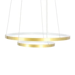 Oświetlenie Sypialni|Oświetlenie Salonu>Candellux Lighting Lampa wisząca LED 40W 50cm podwójny ring złota Lune