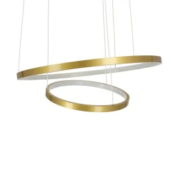 Oświetlenie Sypialni|Oświetlenie Salonu></noscript>Candellux Lighting Lampa wisząca LED 40W 50cm podwójny ring złota Lune