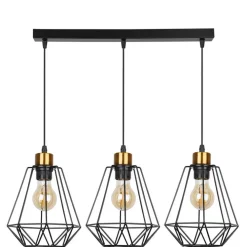 Lampy Wiszące|Oświetlenie Jadalni>Candellux Lighting Lampa wisząca listwa czarno-złota 3 Primo