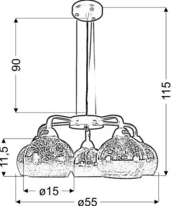 Oświetlenie Przedpokoju|Oświetlenie Jadalni>Candellux Lighting Lampa wisząca lustrzana chrom bite szkło 3x60W Cromina