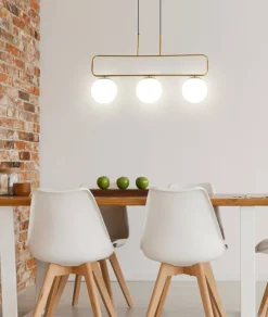 Oświetlenie Przedpokoju|Oświetlenie Jadalni>Candellux Lighting Lampa wisząca mosiądz biała 3xG9 Jove