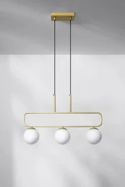 Oświetlenie Przedpokoju|Oświetlenie Jadalni></noscript>Candellux Lighting Lampa wisząca mosiądz biała 3xG9 Jove