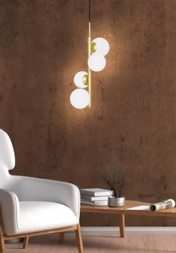 Oświetlenie Jadalni|Oświetlenie Kuchni>Candellux Lighting Lampa wisząca mosiądz biała 4xG9 Cordel