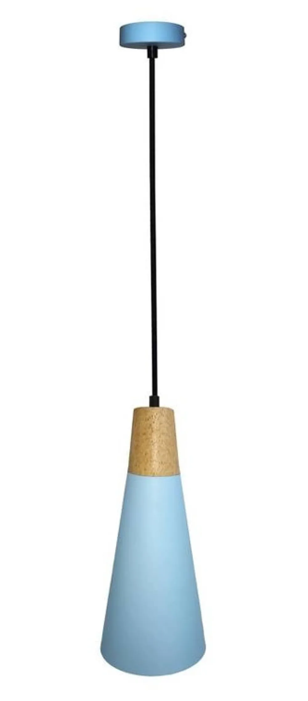 Oświetlenie Przedpokoju|Oświetlenie Jadalni>Ledea Lampa wisząca niebieska metalowa + drewno Faro