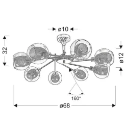 Oświetlenie Jadalni|Oświetlenie Kuchni>Candellux Lighting Lampa wisząca Ozzo 8xE14 szklane klosze