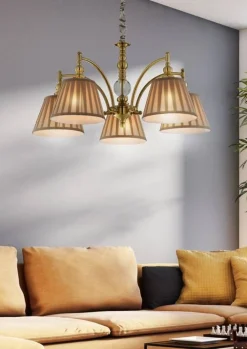 Oświetlenie Sypialni|Oświetlenie Salonu>Candellux Lighting Lampa wisząca patynowa regulowan łańcuch 5x40W E14 Auctin