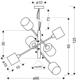 Oświetlenie Przedpokoju|Oświetlenie Jadalni>Candellux Lighting Lampa wisząca regulowana wysokośc satyna 6x40W Sax