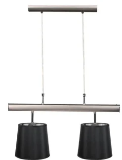 Oświetlenie Przedpokoju|Oświetlenie Jadalni>Candellux Lighting Lampa wisząca satyna podwójna czarny abażur 2x60W Milonga