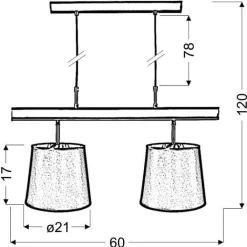 Oświetlenie Przedpokoju|Oświetlenie Jadalni></noscript>Candellux Lighting Lampa wisząca satyna podwójna czarny abażur 2x60W Milonga