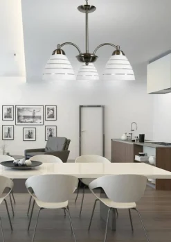 Oświetlenie Pokoju Dziecięcego|Oświetlenie Przedpokoju>Candellux Lighting Lampa wisząca satynowa 3x60W szklane klosze Uli