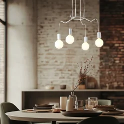 Oświetlenie Przedpokoju|Oświetlenie Jadalni>Candellux Lighting Lampa wisząca sufitowa biała matowa oprawa 4x40W Basso