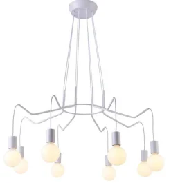 Oświetlenie Przedpokoju|Oświetlenie Sypialni>Candellux Lighting Lampa wisząca sufitowa biała matowa oprawa 8x40W Basso