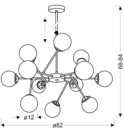 Oświetlenie Przedpokoju|Oświetlenie Jadalni></noscript>Candellux Lighting Lampa wisząca sufitowa chrom szklane klosze 12x40W Best
