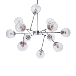 Oświetlenie Przedpokoju|Oświetlenie Jadalni></noscript>Candellux Lighting Lampa wisząca sufitowa chrom szklane klosze 12x40W Best