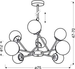 Oświetlenie Przedpokoju|Oświetlenie Jadalni></noscript>Candellux Lighting Lampa wisząca sufitowa chrom szklane klosze 8x40W Best