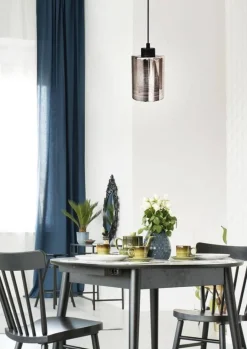 Oświetlenie Przedpokoju|Oświetlenie Jadalni>Candellux Lighting Lampa wisząca sufitowa chromowa szklana 1xE27 Cox