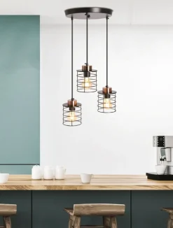 Oświetlenie Przedpokoju|Oświetlenie Jadalni>Candellux Lighting Lampa wisząca sufitowa czarna talerz 3xE27 Glob