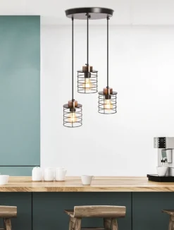 Oświetlenie Przedpokoju|Oświetlenie Jadalni>Candellux Lighting Lampa wisząca sufitowa czarna talerz 3xE27 Glob