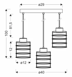 Oświetlenie Przedpokoju|Oświetlenie Jadalni></noscript>Candellux Lighting Lampa wisząca sufitowa czarna talerz 3xE27 Glob